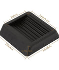 Non Slip Rubber Furniture Caster Cups Three Inch By Three Inch Square Black Floor Protectors For Bed Sofa Couch Chair