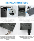 Installation steps for Heavy Duty Outdoor AC Disconnect Switch 30 Amp Pull Out Breaker For 120 240VAC Systems With UL Listing.