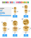 Brass Pipe Plug Fitting Set, 30 Pieces, NPT Male Plugs In One Eighth Inch to Three Quarters Inch with Hex Thread, Size Chart