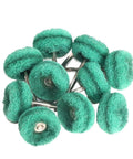 Versatile 1 Inch Wool Felt Grinding Sanding Head With Abrasive Buffing Wheel And 3mm Shank Thread Polishing Brush, green felt polishing heads.
