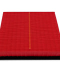 Engine Air Filter Replacement JMF005 for Toyota non-hybrid vehicles, featuring durable red filtration, top view