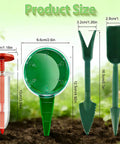Product size of Mini Seed Spreader Set For Easy No Mess Even Planting, 12 Pack Handheld Seed Sower Kit With Dibber Tools Green
