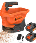 Battery Powered Seed Spreader For Lawns Lightweight Broadcast Spreader With 8 Seed Settings And 6 Speed Levels includes batteries and charger