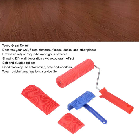 Total Game Changer Wood Roller Painting Tool Set Featuring Hella Slick Rubber Texture Pattern Rollers for DIY wall decoration and furniture.