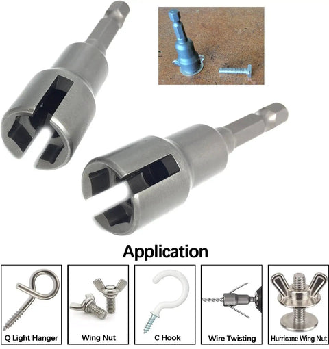 Two Pack Wing Nut Driver Set With Quarter Inch Hex Shank Socket Wrenches And Drill Bits For Panel Nuts And Bolts application guide