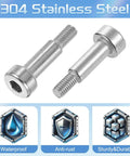 Six Pack 304 Stainless Steel Shoulder Bolts With 4mm Shoulder Diameter And 10mm Shoulder Length M3 Thread Hex Socket