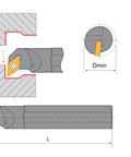 Technical diagram of Coolant Through Indexable Solid Carbide Boring Bar For Precision Machining DCGT DCGW DCGX DCMT Tooling