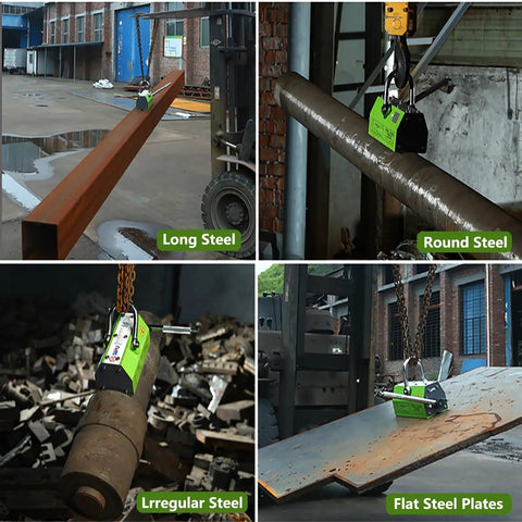 Heavy Duty Magnetic Lifter With Slick Release Handle N42 Neodymium Magnet For Steel Plates And Bars handling long steel and round steel.
