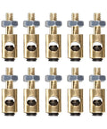 RC Airplane Push Rod Linkage Stoppers Kit With 4mm Body And 2.5mm Hole, 11mm Length Copper Connectors For Precise Linear Movement, Adjustable Pushrod Links Fitting 2.2mm To 2.5mm, 10 Pieces For Hobbyist Builds, set of 10