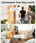 Heavy Duty WiFi Video Smart Lock With Handle, 5 In 1 Keyless Entry System featuring two-way audio and app interaction.