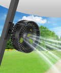 Magnetic Base Golf Cart Portable Fan attached to cart with strong airflow, rechargeable battery powered, 3 speeds