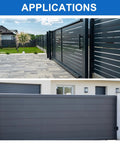 Two Adjustable L Brackets For Sliding Doors With Guide Roller Mounts, Thickened Steel Construction With Galvanized Finish, Gate application
