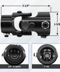 1 Inch Double D To Three Quarter Inch 30 Spline Steering Shaft Universal Joint Coupling, Direct Replacement, Single U Joint, 35 Degree Max