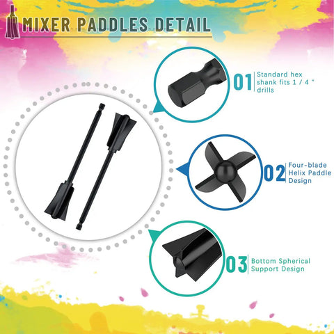 12 Piece Resin Mixer Paddles Set For Quarter Inch Drill Plastic Epoxy Mixer For Paint And Resin Stirring