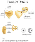 Implant Grade F136 Titanium Cubic Zirconia Stud Earrings Secure Screw Back Ultra Light Hypoallergenic For Sensitive Ears close-up view
