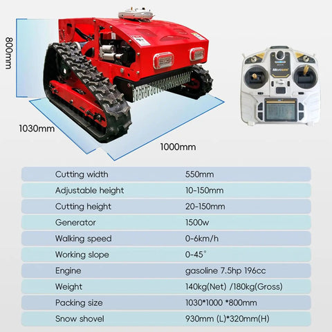 Automatic Remote Control Lawn Mower With Multifunction Mowing Robot For All Terrain Grass On 45 Degree Slopes Adjustable Cutting