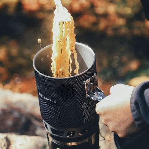 Backpacking Camp Stove With Advanced Heat Exchange For Fast Boil Times Up To Thirty Percent Faster, cooking noodles outdoors