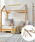 Five Piece Heavy Duty Double Ended Screws M10 X 100 Mm Carbon Steel Hanger Bolts Zinc Finish displayed in cozy bedroom setup.