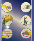 Illustrated guide on using Hay Knife Tool For Round Bales And Net Wrap Cutter 29 Inch Long Bale Opener for farmers and ranch hands.