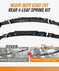 Heavy Duty Rear Leaf Spring Kit For EzGo Txt Golf Cart Suspension Upgrade With Bushings And U Bolts 4 Leaf Red assembly view