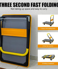 Beefy Heavy Duty Flatbed Cart With 660lbs Load Capacity Foldable Platform Hand Truck 360 Degree Swivel Wheels Quiet TPR Wheels Ergonomic Grip Multipurpose For Easy Hauling And Storage folded compactly
