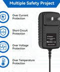 Dope 18V AC DC Power Adapter Compatible With Dremel 2050 Rotary Tool showing safety features for overcurrent and short circuit protection.