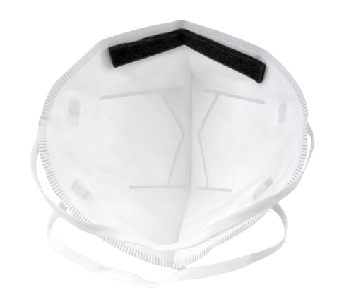 Inside view of DF300 H910P N95 Flatfold Disposable Respirator Box Of 50, showing inner padding and nose clip detail.