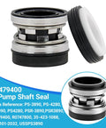 Mechanical Shaft Seal Replacement Kit PS-3890 R0479400 for pool pumps, shown with stainless steel and ceramic components
