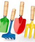 Beefy Built To Last Garden Tool Set With Shovel Trowel Rake And Fork Real Metal Tools With Hardwood Handles 4 Piece Gift