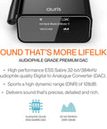 Front view of HiFi Bluetooth 5.3 Music Receiver With Audiophile DAC LDAC And AptX HD OLED Display Optical Coaxial AUX Outputs Long Range.