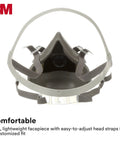 Front view of Half Facepiece Reusable Respirator 6100 NIOSH Approved with four-point harness for painting and sanding.