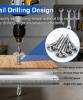 Wood Screws Assortment Kit With Eighteen Sizes Including 6 8 10 used on wood and metal, self tapping drilling in workshop setting.