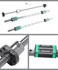 Two Pack 800mm Linear Guide Rails And SFU1605 800mm Ball Screw With BF12 BK12 End Support Kit for CNC Router Lathe Mill