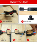Instructional guide showing how to use the Two Piece Bench Clamp Kit For Woodworking With Non Slip Jaws And Scratch Resistant Pads.