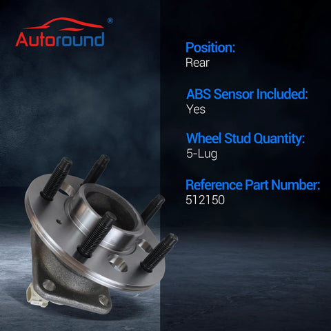 Rear Wheel Hub And Bearing Assembly 5 Lug With ABS For Front Wheel Drive GM Vehicles Including Impala Regal Grand Prix