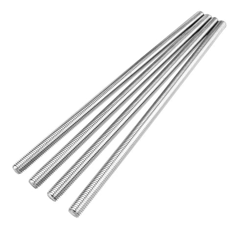 4 Pcs 3/8-16 Fully Threaded Rods 12 Inch Long 304 Stainless Steel Right Hand Threads Heavy Duty Threaded Rods For Assembly Fastening Corrosion Resistant
