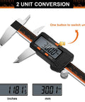 6 Inch Digital Caliper With Large LCD Screen Stainless Steel Measuring Tool Inch And Millimeter Conversion Electronic Micrometer