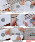 Plastic Snap Button Starter Kit With 60 Resin Snaps For Fabric, DIY Clothing Repairs, Bibs, Towels, Wallets, Diapers, Bags And Crafts 13mm No-Sew Snap Closures, Rust-Free, Machine Washable, gray snap installation steps on fabric