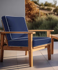 2 Pack Outdoor Patio Chair Cushions 20x20x4 Navy Waterproof With Non Skid Ties High Density Foam Cushion And Cover Included