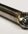 Close-up of a 5 Sixteenth Inch SD-2 Ball End Double Cut Solid Carbide Bur for precise stock removal and smooth finishes on metals