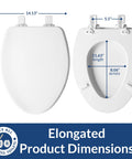 Ashland Modern Wood Toilet Seat With Decorative Edge Slow Close Quiet Close Secure Hinges Elongated White Seat Dimensions