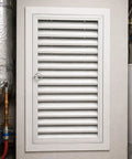 Top Shelf White Louvered Access Panel Door For Hassle Free Hvac Vent And Water Heater Service, Heavy Duty Aluminum Wall Cover, 22X60 Inch.