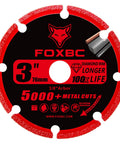 FOXBC 3-inch diamond cut-off wheel with 3/8-inch arbor for metal cutting, 3-pack