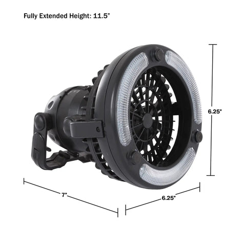 Close-up of hanging LED lantern fan, part of the Two Person Dome Tent And Hanging LED Lantern Fan Camping Gear Set