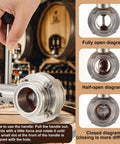 Butterfly valve with pull handle, 304 stainless steel, 1.5 in tube OD, three-clamp Clover
