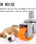 Heavy Duty Swivel Caster Wheels With Threaded Stem Nylon Rollers For Chairs Tables Furniture Smooth As Butter, orange roller detail.