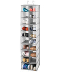 Soft Fabric Closet Organizer With 20 Shelf Over Rod Vertical Storage For Shoes Handbags Clutches And Accessories Space Saver