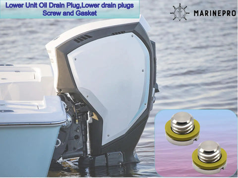 2 Pack Lower Unit Oil Drain Plug Kit With Screws And Gaskets For Mercury MerCruiser Bravo Alpha1 Gen 2 Outboards 40 50 60 70 75 90 115HP Premium 304 Stainless Steel Fits 10 79953Q2 10 79953A2 18 2244