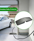 Heavy Duty EV Charger Cable Protector For Garage Door Pass Through with Tesla, showing soft rubber shield in use.