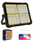 Portable Solar LED Work Light 100W With 336 LEDs, 15000 Lumens, 19200mAh Battery, USB charging, adjustable on stand